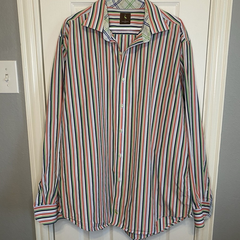 Tailorbyrd  Men's 3XL Tall‎ Button Down Shirt Long Sleeve Multi Color Casual